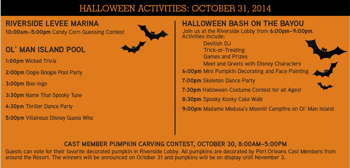 Disney World Resort Halloween Activities